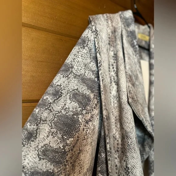 Y2K Snakeskin Drape Cross Over Jacket Women’s LARGE - Picture 8 of 13